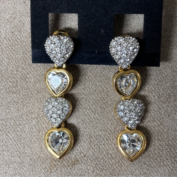 Vintage Swarovski Rhinestone Earrings, Diamante Crystal, Super Sparkly - Picture 3 of 4